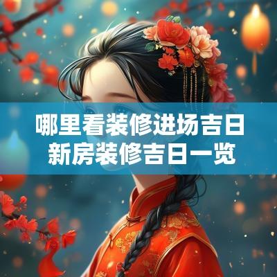 哪里看装修进场吉日 新房装修吉日一览表