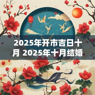 2025年开市吉日十月 2025年十月结婚吉日