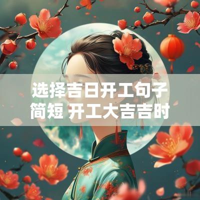 选择吉日开工句子简短 开工大吉吉时吉日的句子