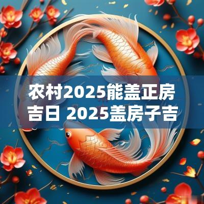 农村2025能盖正房吉日 2025盖房子吉日吉时
