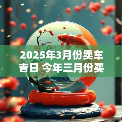 2025年3月份卖车吉日 今年三月份买车吉日
