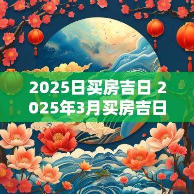 2025日买房吉日 2025年3月买房吉日查询