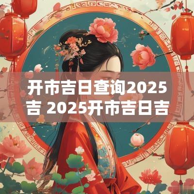 开市吉日查询2025吉 2025开市吉日吉时查询