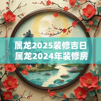 属龙2025装修吉日 属龙2025年装修房子吉日