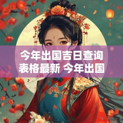 今年出国吉日查询表格最新 今年出国旅游数据