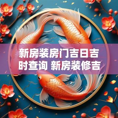 新房装房门吉日吉时查询 新房装修吉时吉日查询大全