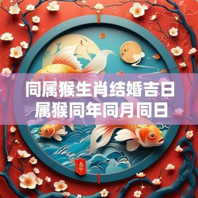 同属猴生肖结婚吉日 属猴同年同月同日生的人结婚好吗