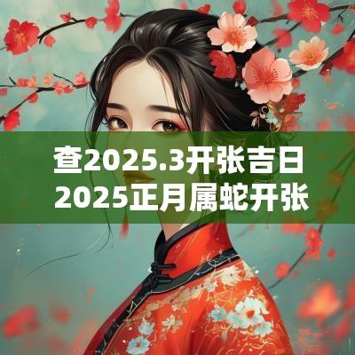 查2025.3开张吉日 2025正月属蛇开张吉日