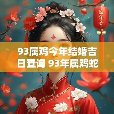 93属鸡今年结婚吉日查询 93年属鸡蛇年结婚吉日