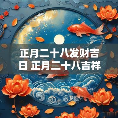 正月二十八发财吉日 正月二十八吉祥如意的发财日