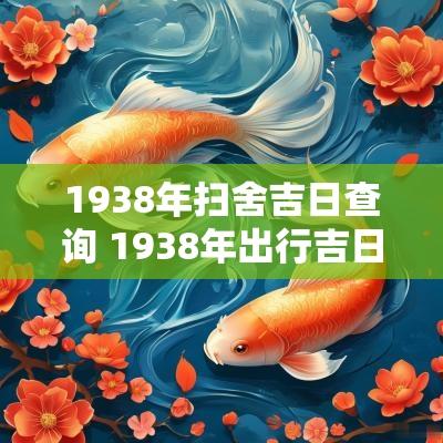 1938年扫舍吉日查询 1938年出行吉日
