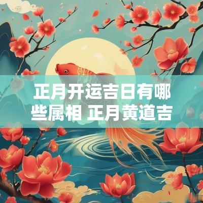 正月开运吉日有哪些属相 正月黄道吉日一览表