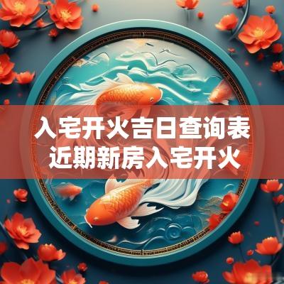 入宅开火吉日查询表 近期新房入宅开火吉日表