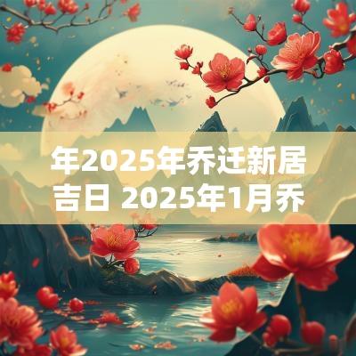 年2025年乔迁新居吉日 2025年1月乔迁最好吉日