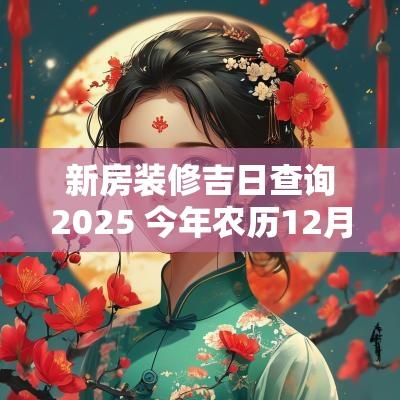 新房装修吉日查询2025 今年农历12月份装修吉日
