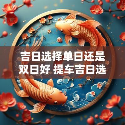 吉日选择单日还是双日好 提车吉日选单日还是双日