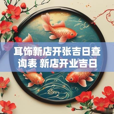 耳饰新店开张吉日查询表 新店开业吉日11月份查询