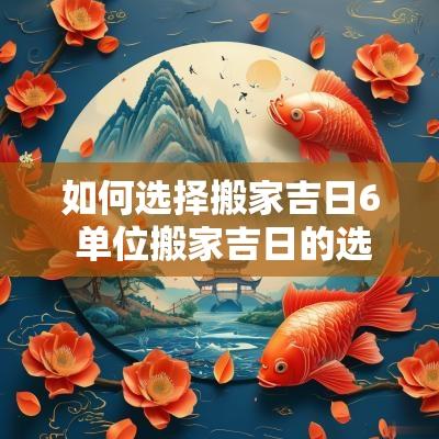 如何选择搬家吉日6 单位搬家吉日的选择