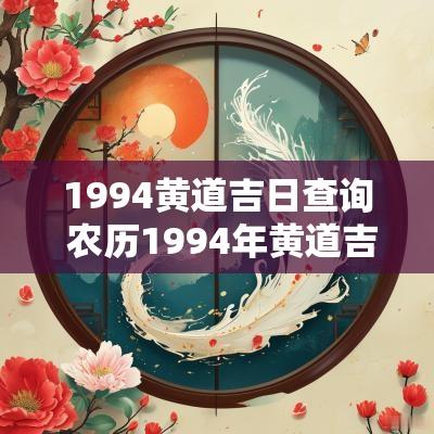 1994黄道吉日查询 农历1994年黄道吉日查询