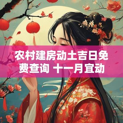 农村建房动土吉日免费查询 十一月宜动土吉日有哪几天