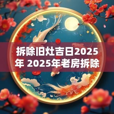拆除旧灶吉日2025年 2025年老房拆除吉日