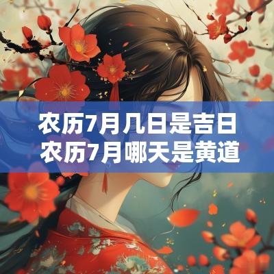 农历7月几日是吉日 农历7月哪天是黄道吉日