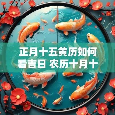 正月十五黄历如何看吉日 农历十月十五黄历吉日查询