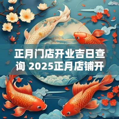 正月门店开业吉日查询 2025正月店铺开张吉日