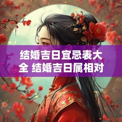 结婚吉日宜忌表大全 结婚吉日属相对照表