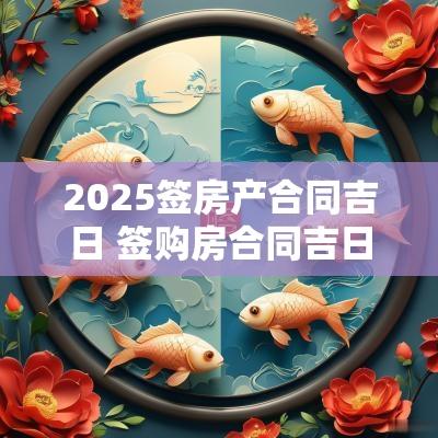2025签房产合同吉日 签购房合同吉日2025年