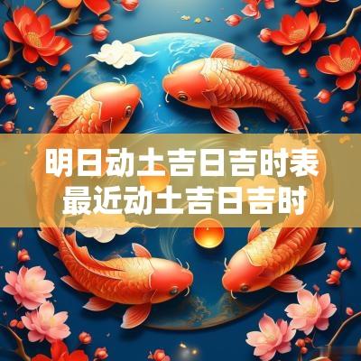 明日动土吉日吉时表 最近动土吉日吉时
