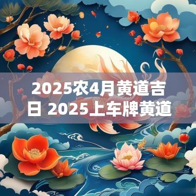 2025农4月黄道吉日 2025上车牌黄道吉日