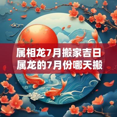 属相龙7月搬家吉日 属龙的7月份哪天搬家吉日
