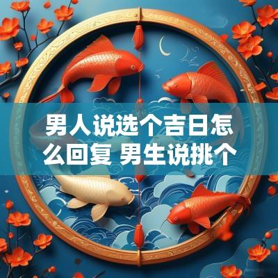 男人说选个吉日怎么回复 男生说挑个好日子