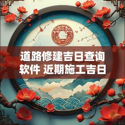 道路修建吉日查询软件 近期施工吉日吉时查询软件