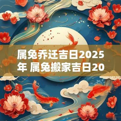 属兔乔迁吉日2025年 属兔搬家吉日2025