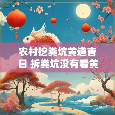 农村挖粪坑黄道吉日 拆粪坑没有看黄道吉日怎么化解