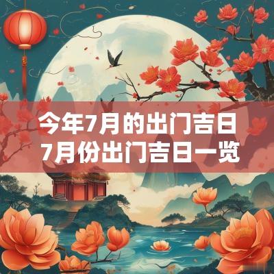 今年7月的出门吉日 7月份出门吉日一览表