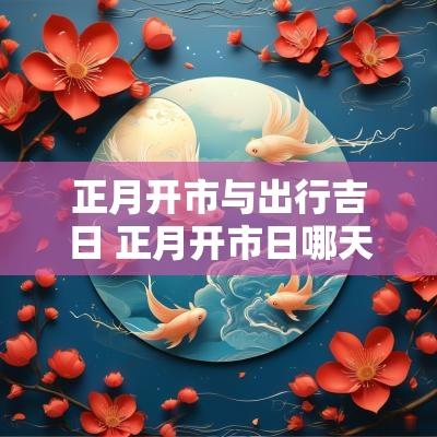 正月开市与出行吉日 正月开市日哪天最好