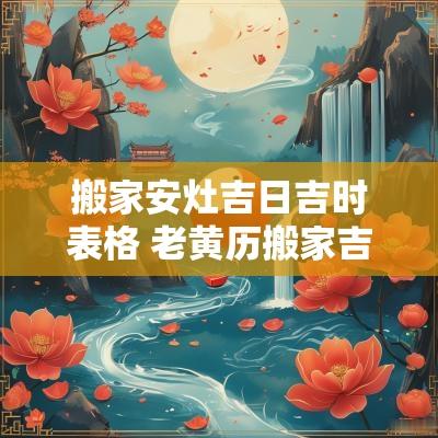 搬家安灶吉日吉时表格 老黄历搬家吉日和吉时