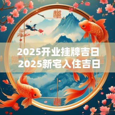 2025开业挂牌吉日 2025新宅入住吉日