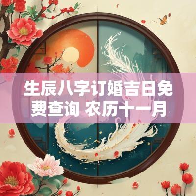 生辰八字订婚吉日免费查询 农历十一月订婚有什么吉日
