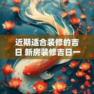 近期适合装修的吉日 新房装修吉日一览表
