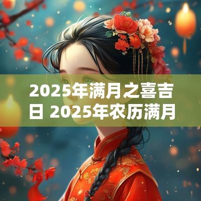 2025年满月之喜吉日 2025年农历满月酒吉日