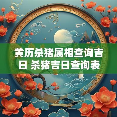 黄历杀猪属相查询吉日 杀猪吉日查询表