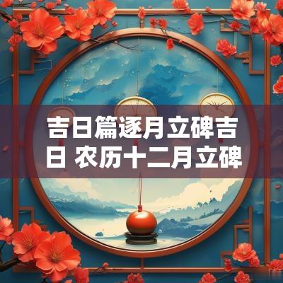 吉日篇逐月立碑吉日 农历十二月立碑吉日