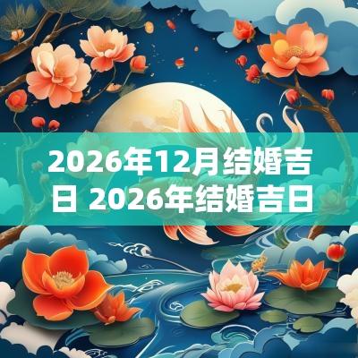 2026年12月结婚吉日 2026年结婚吉日