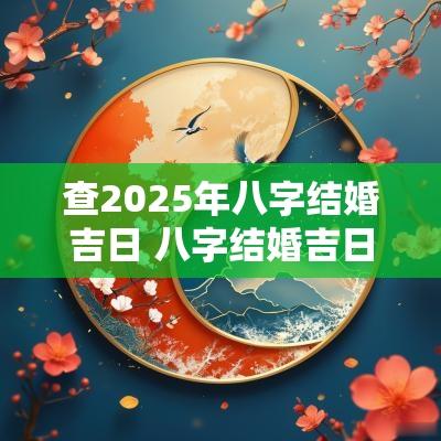 查2025年八字结婚吉日 八字结婚吉日2025年
