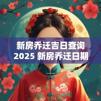 新房乔迁吉日查询2025 新房乔迁日期2025年1月