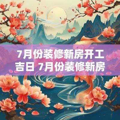 7月份装修新房开工吉日 7月份装修新房的黄道吉日